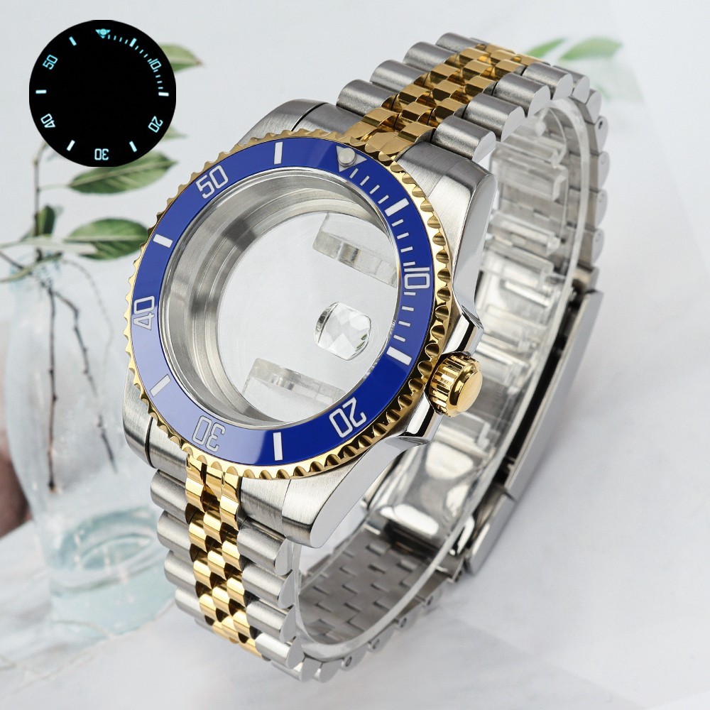 FEIYASHI Luminous Bezel 40mm Oyster NH35 Watch Case Sapphire For Seiko NH35 NH36