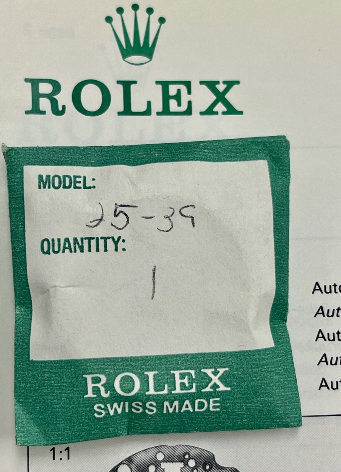 Genuine Rolex Sea Dweller watch crystal for 1665 vintage old stock part 25-39