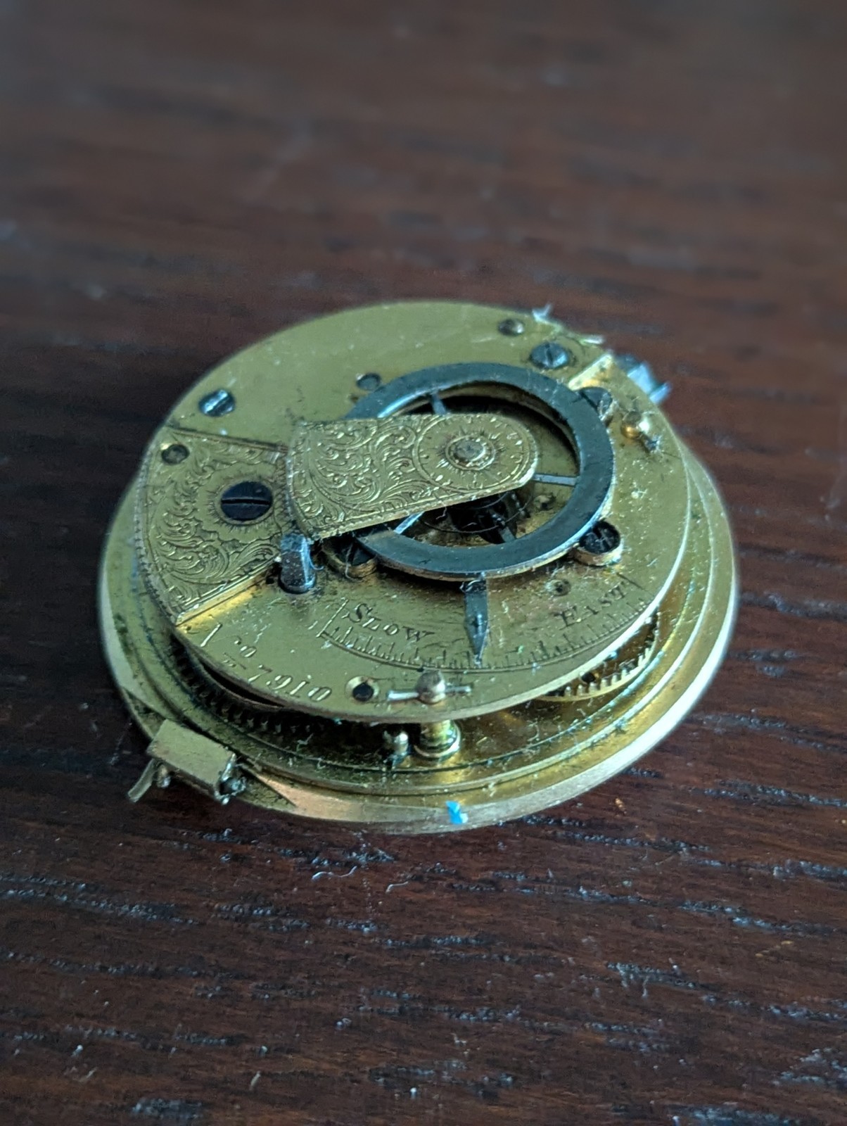 Verge Fusee Pocket Fob Watch Movement / Dial for Repair #P484