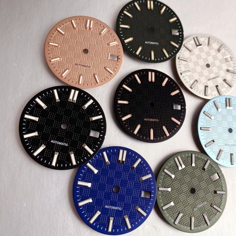 28.5mm Luminous Watch Dial Face Baton Indices Date Fit NH35 NH36 NH70 Movement
