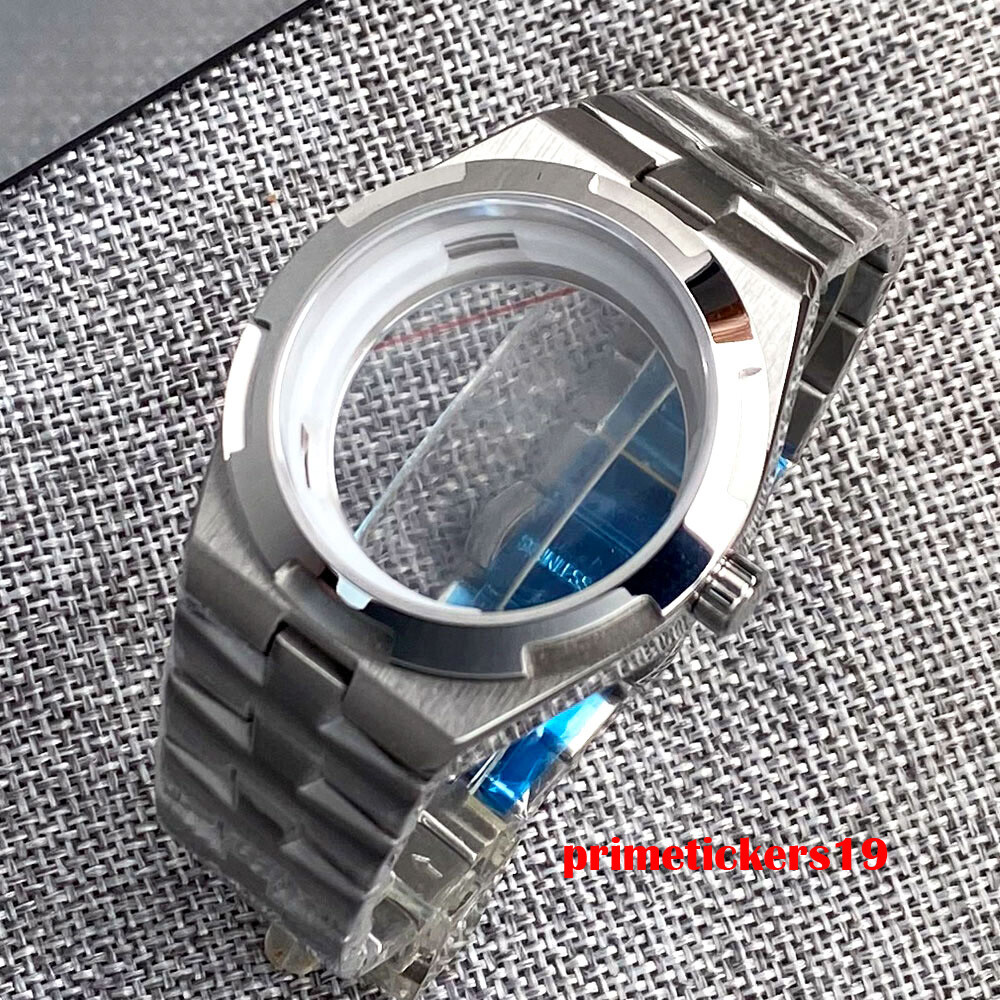 41mm Watch Case Transparent Back Bracelet Sapphire 33mm Dial Hands Fit NH35 Movt