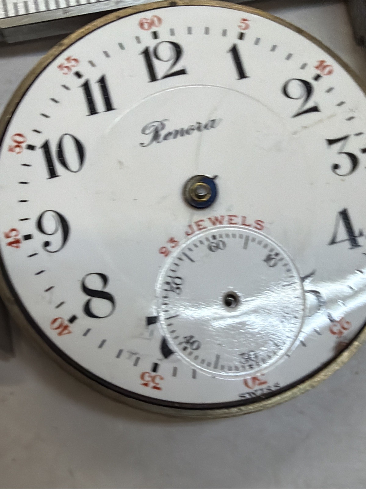 AE72 Fleurier Watch Co Pocket Watch Movement 23J Railroad Dial Vintage Untested