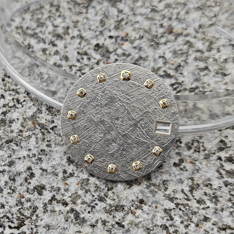 NH35 Dial 28.5mm Meteorite Pattern Dial with Diamonds for NH35 Movement