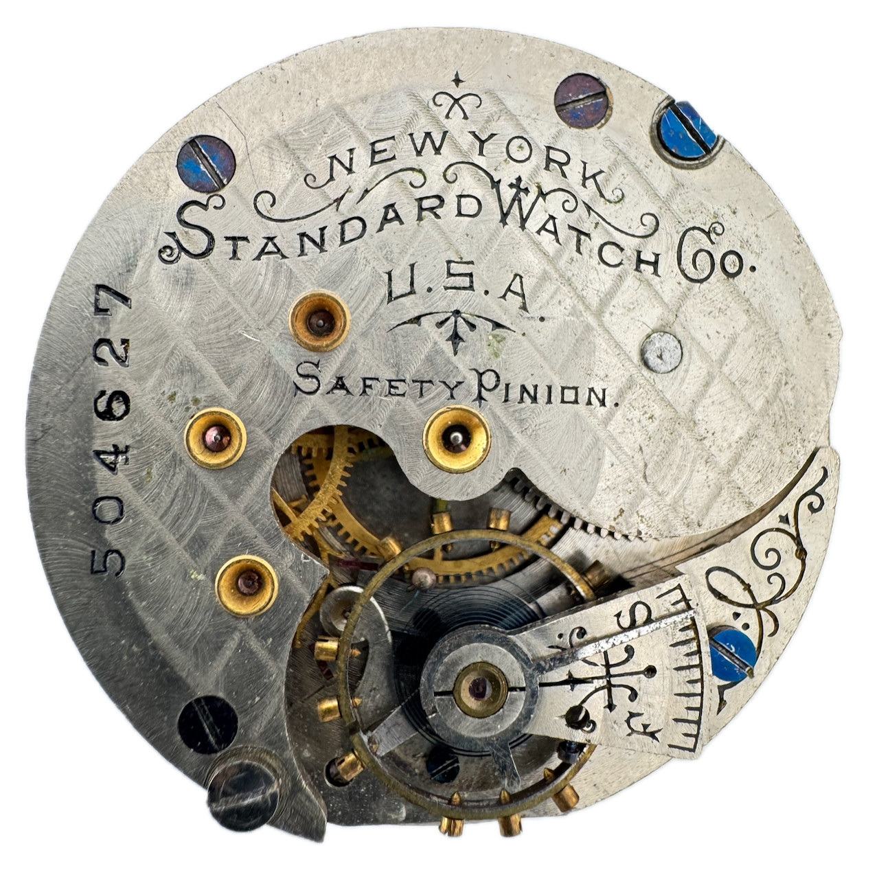 Antique 6s 1892 New York Standard Watch Co. Hunter Pocket Watch Movement 44 USA