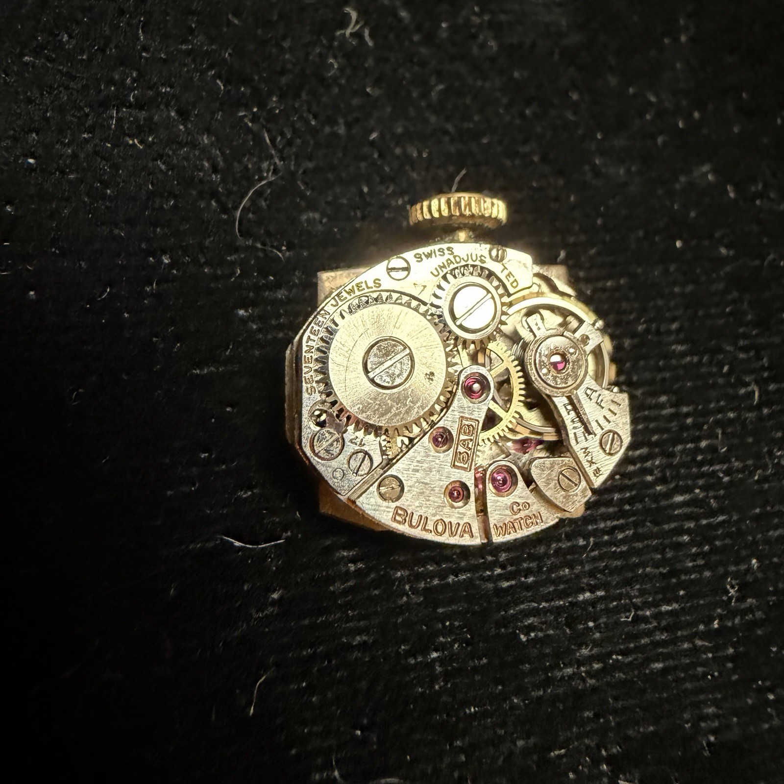 Vintage Bulova Cal 5AB Women’s Watch Movement & Dial 5 AB 17j Swiss Parts Repair