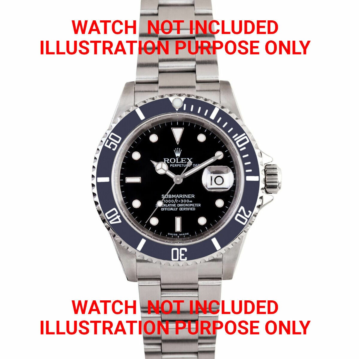 BEZEL & INSERT,RETAINING FOR ROLEX SUBMARINER 16800 16808 16610 16613 16810 GREY