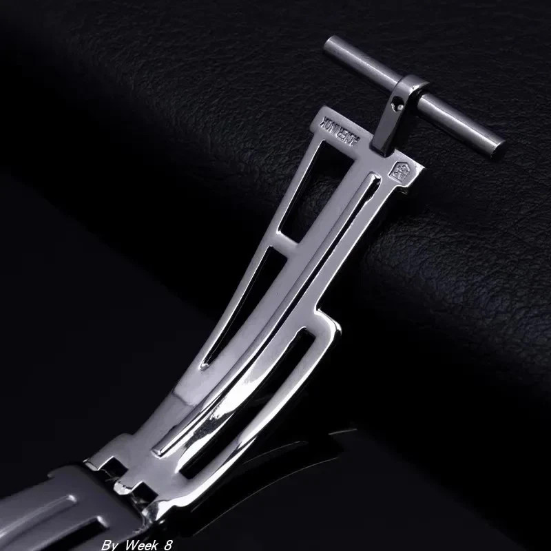 Solid Watch Strap for AP 18mm Seamless Steel Butterfly Buckle Folding Clasp Band