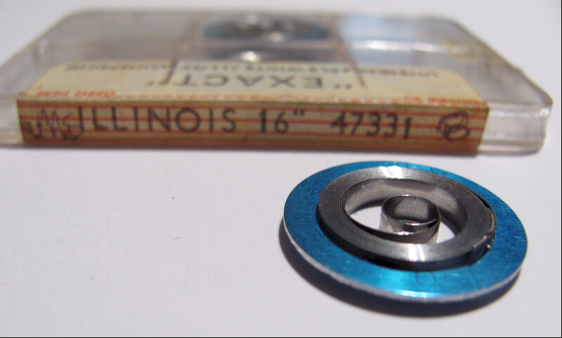 Pocket Watch White Alloy Mainspring-Illinois 16S #47331-M10-Sangamo Special-NOS