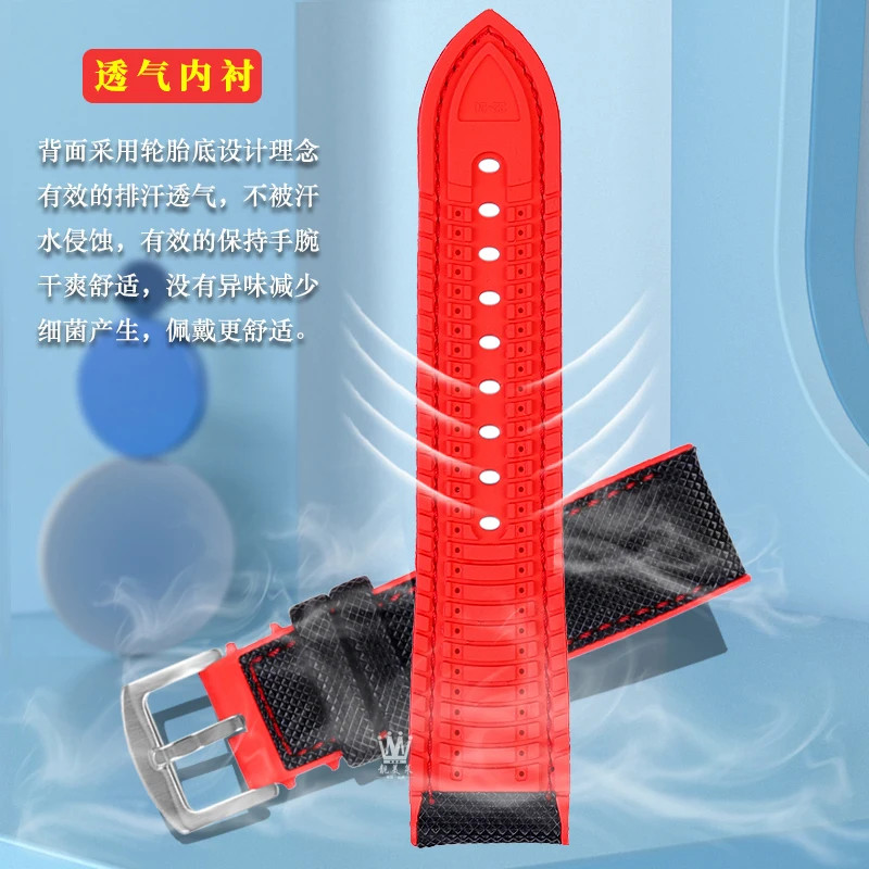 Nylon Rubber Watch Band Strap 19mm 20mm 21mm 22mm 23mm 24mm Multiple Colors