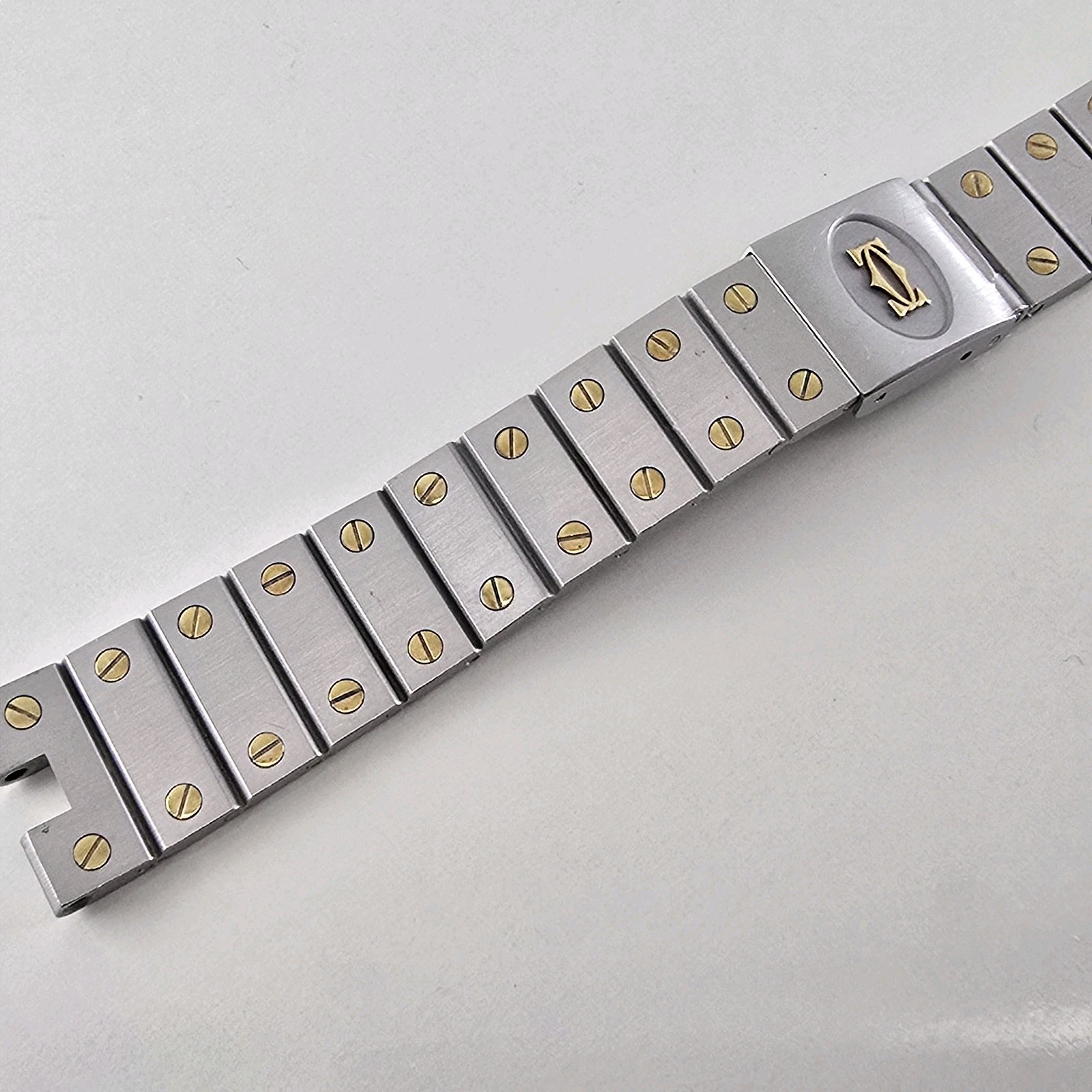 CARTIER SANTOS RONDE 8191 WATCH STEEL GOLD BRACELET 16 M (GOOD & 100% ORIGINAL)
