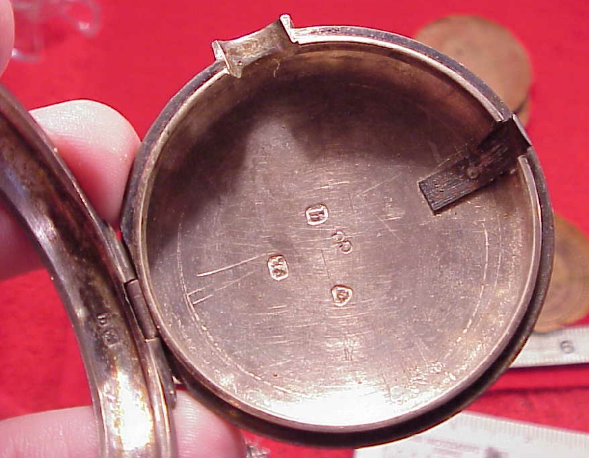 VINTAGE 55MM ENGLISH STERLING PAIR CASE PAPERS EMPTY POCKET WATCH 82.2 GRAMS