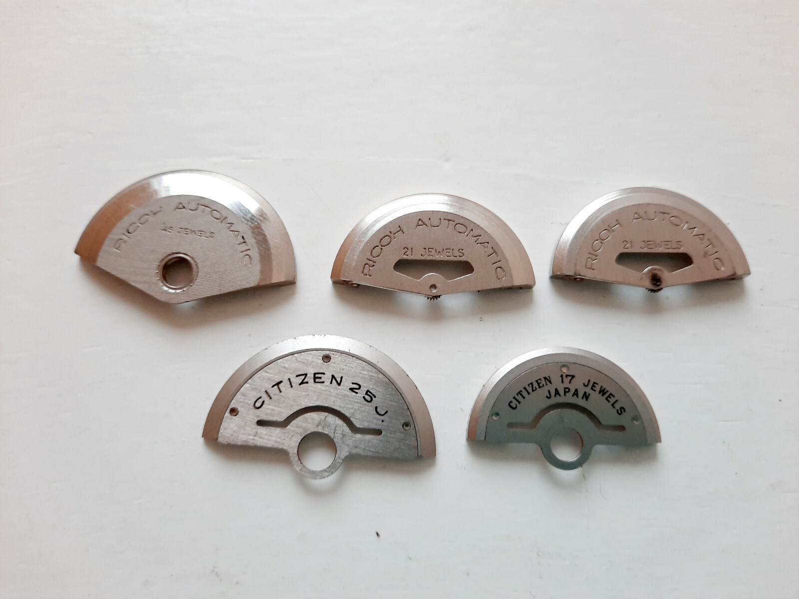 Lot of 5 Citizen & Ricoh Japan Oscillating Weights / Rotors 1960′, 1970′, 1980′