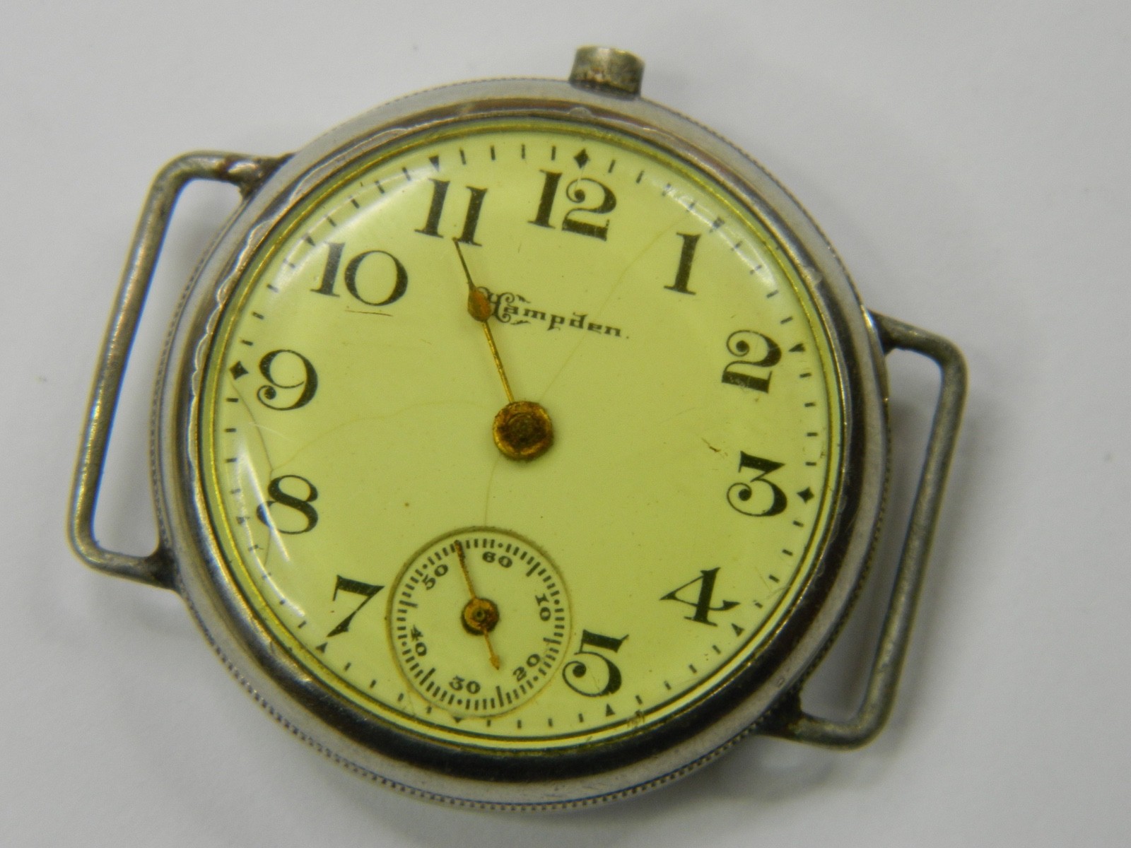 RARE VINTAGE 1910 PRE-WW1 HAMPDEN GOLD FILLED WIRE LUGS TRENCH WATCH REPAIR
