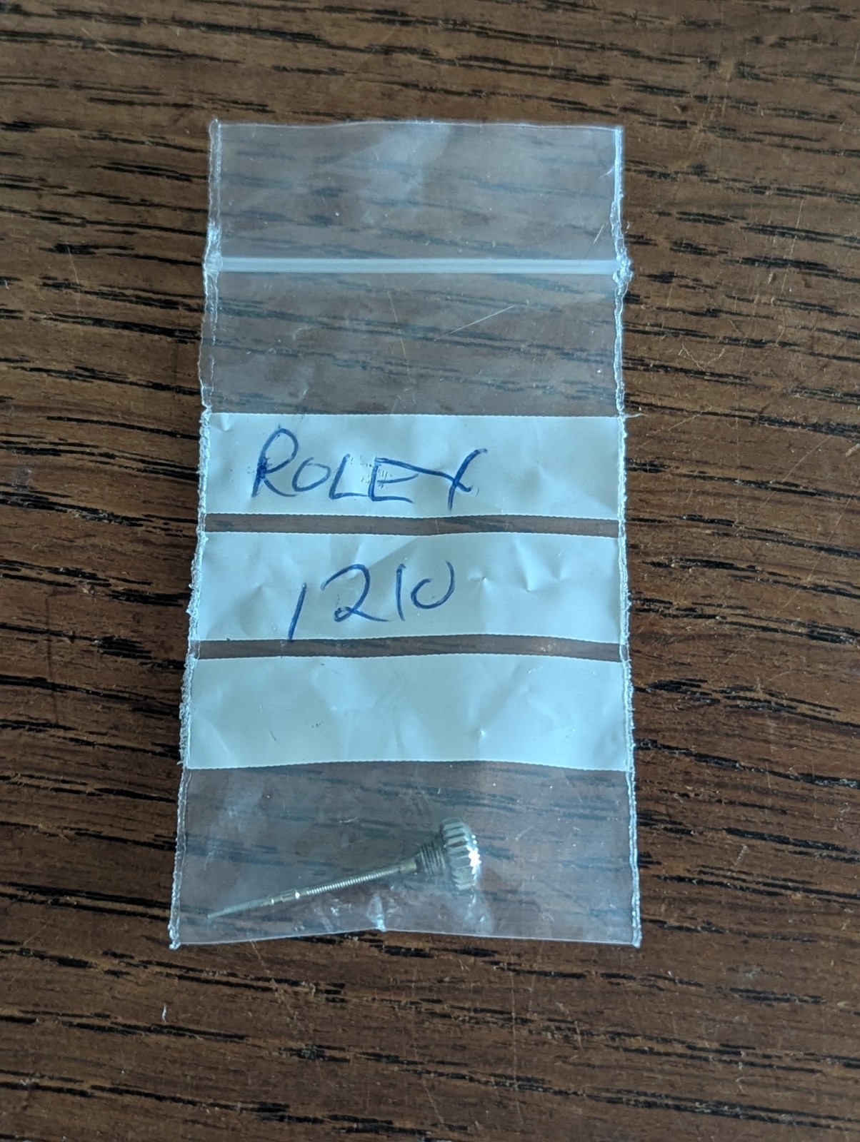 Rolex Watch Crown + Stem for Cal 1210, 6mm X 3.4mm, Tap 10, Used #S802