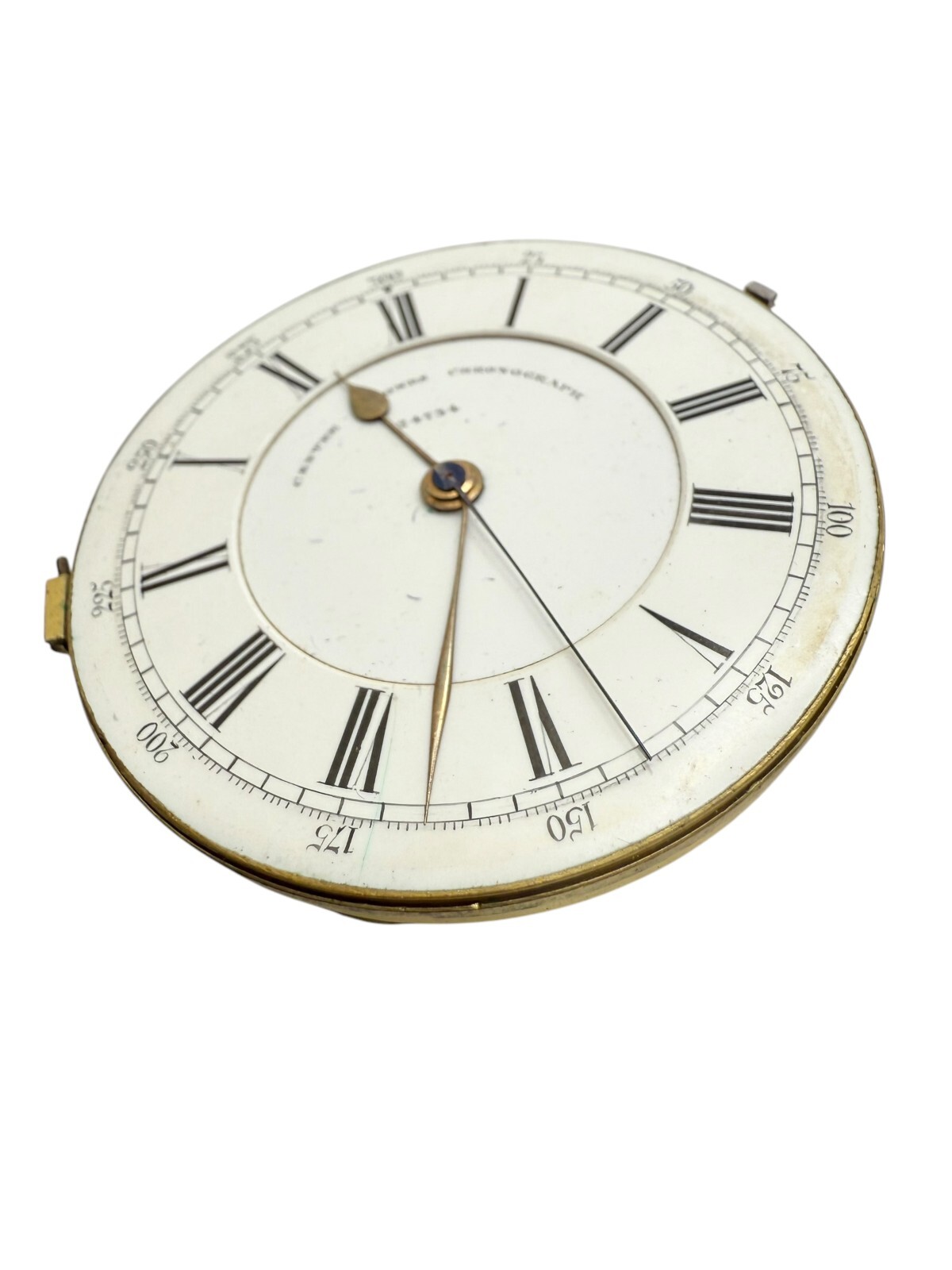 Antique Center Second Fusee Chronograph Pocket Watch Movement Keywind