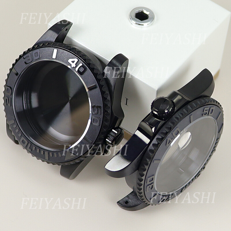Black SUB watch case part Cyclops Sapphire Glass For Seiko nh35 nh36 Movement