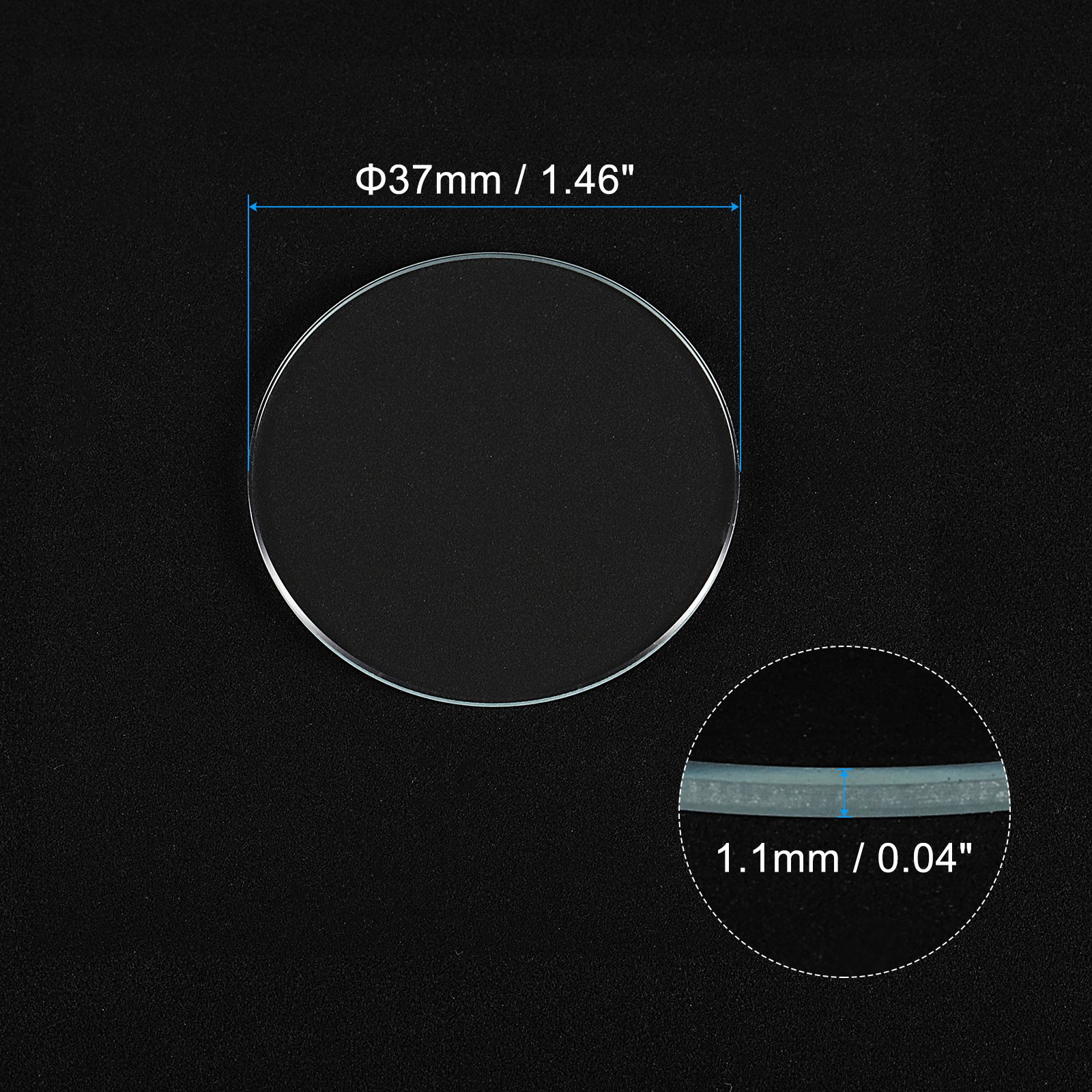 12pcs Watch Crystal Glass Lens 37mm Flat Round Glass Watch Face Crystals Lens