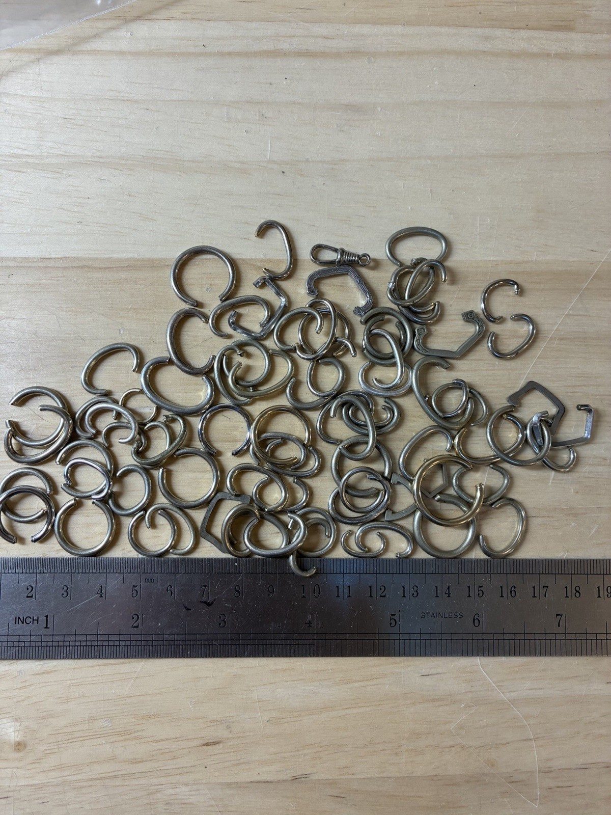 Lot of Pocket Watch Bows – Mixed White Metals & Sizes Watchmakers Estate