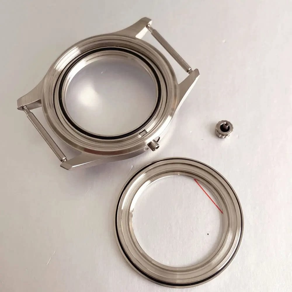 38mm Stainless Watch Case Sapphire crystal for ST1701 Movement 32mm Dial Parts