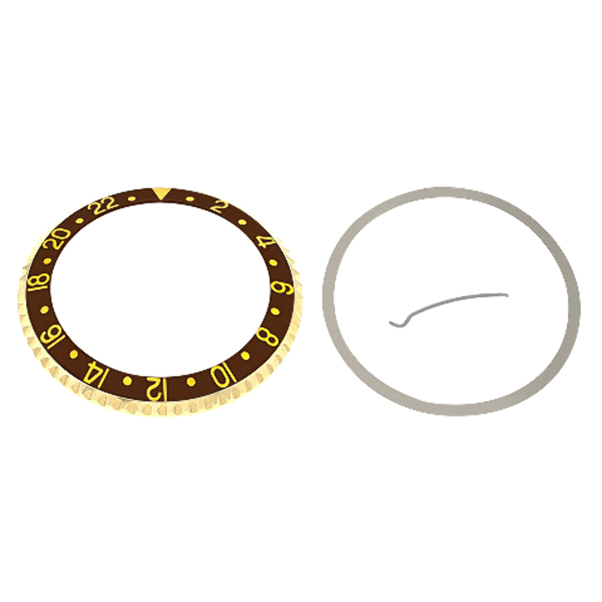 37.70×30.70mm Brown Gold Plated Replacement Bezel Insert For Rolex GMT