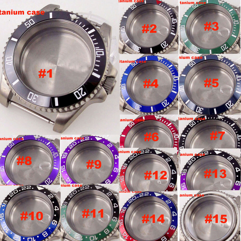 40MM SUB GMT Watch Case Prevent Allergy Sapphire Titanium Fit NH34 NH35 NH36