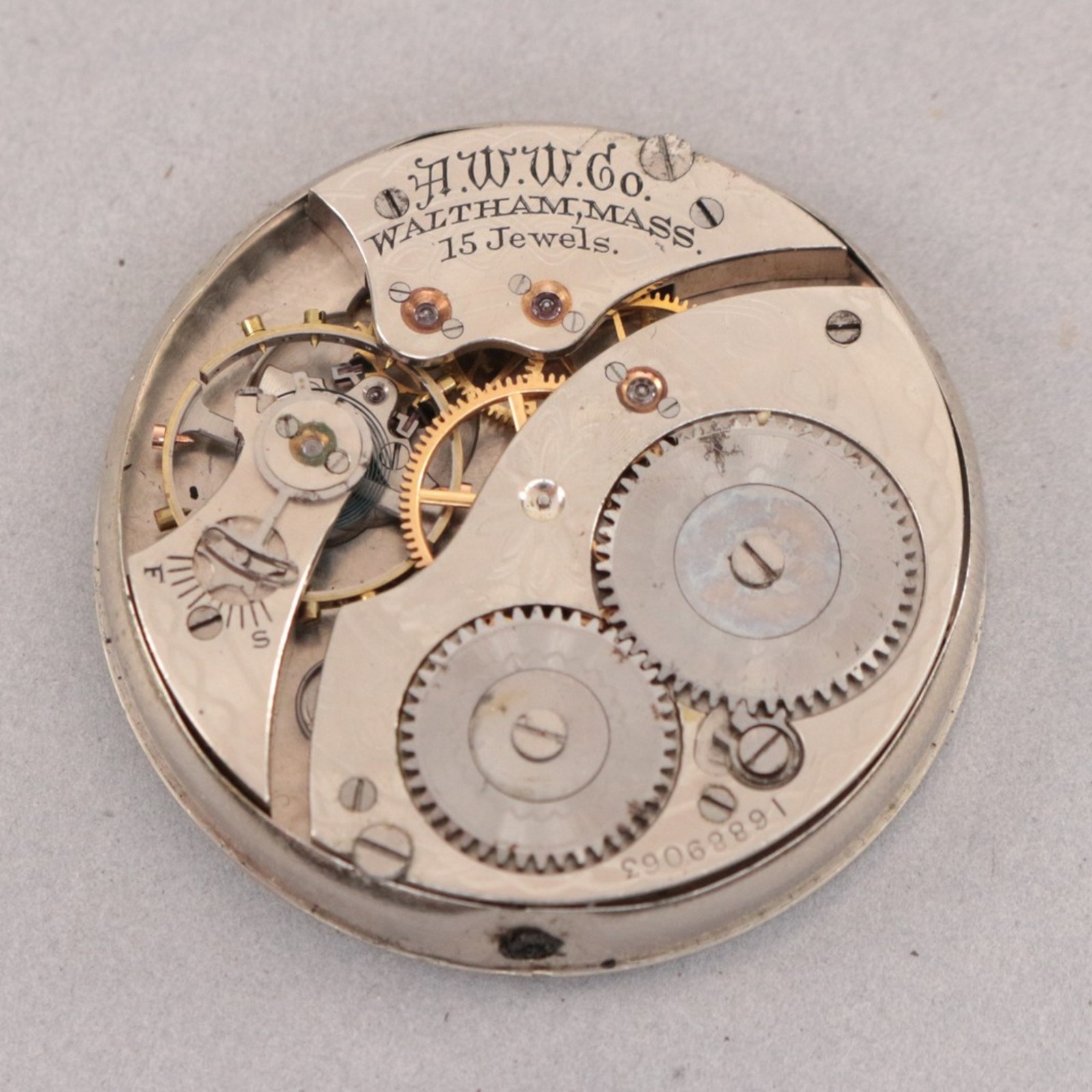 Waltham Pocket Watch Movement 12 Size 15 Jewel 1894 Model – FH453