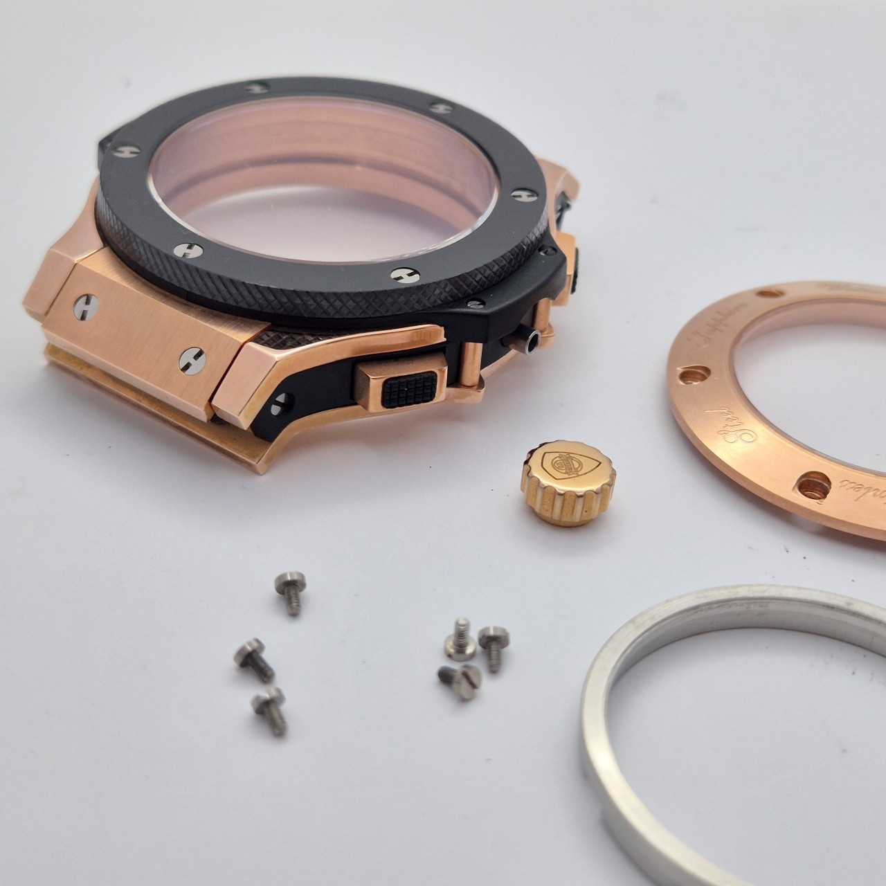 7750 Chronograph watch case 43mm rosegold pvd