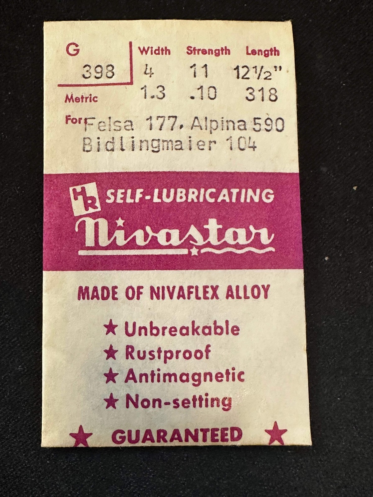 HR Nivastar Mainspring G398 for Felsa 177, Alpina 590, Bidlingmaier 104 – Alloy