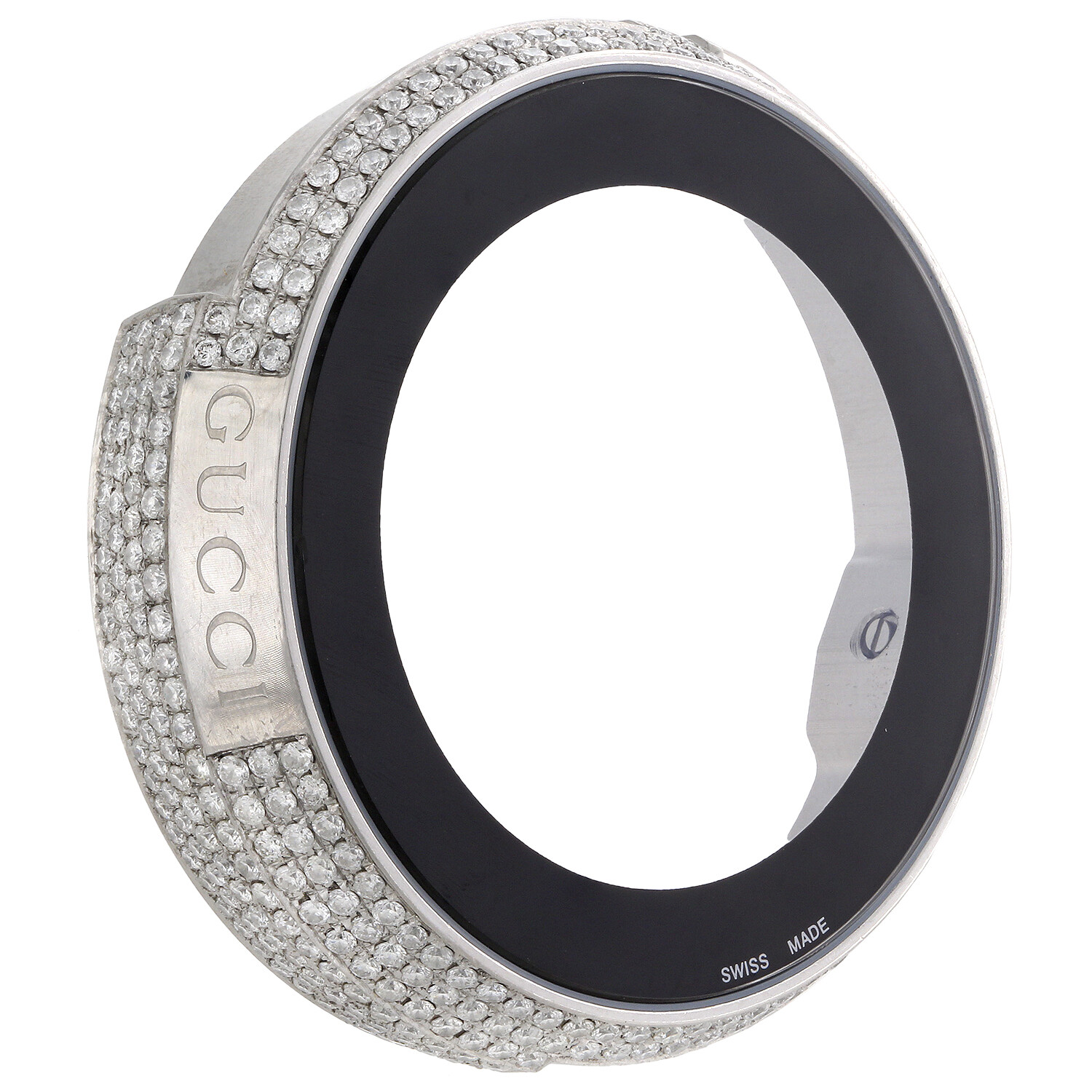 Mens 5 Row Custom Digital I-Gucci White Diamond Watch Case Ya114202 | 3.50 CT.