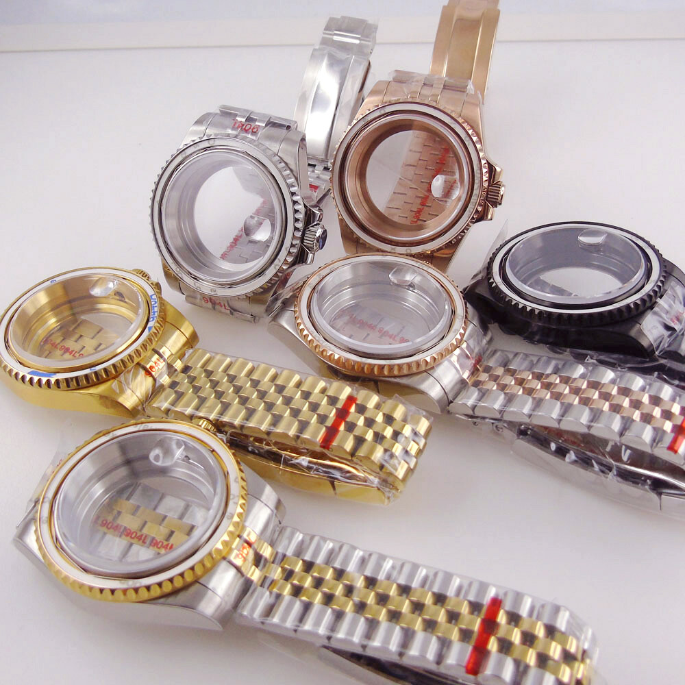 Tandorio 20ATM 40mm “Sub” Collection Sapphire Stainless Steel Watch Case Strap