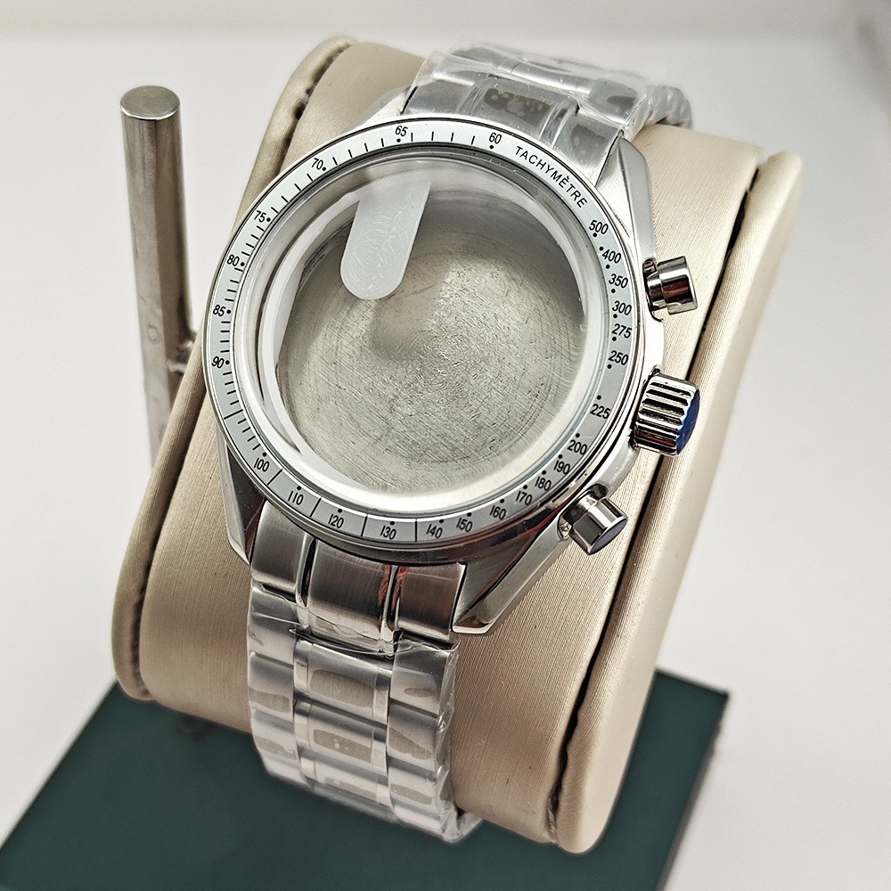40mm Watch Case + Strap Set For VK63 VK64 Quartz Movement Steel
