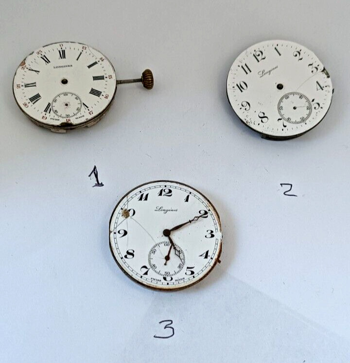 LOT OF 3 LONGINES POCKET WATCH MOVEMENTS FOR REPAIR/PARTS FREE SHIPPING ¡¡¡¡¡
