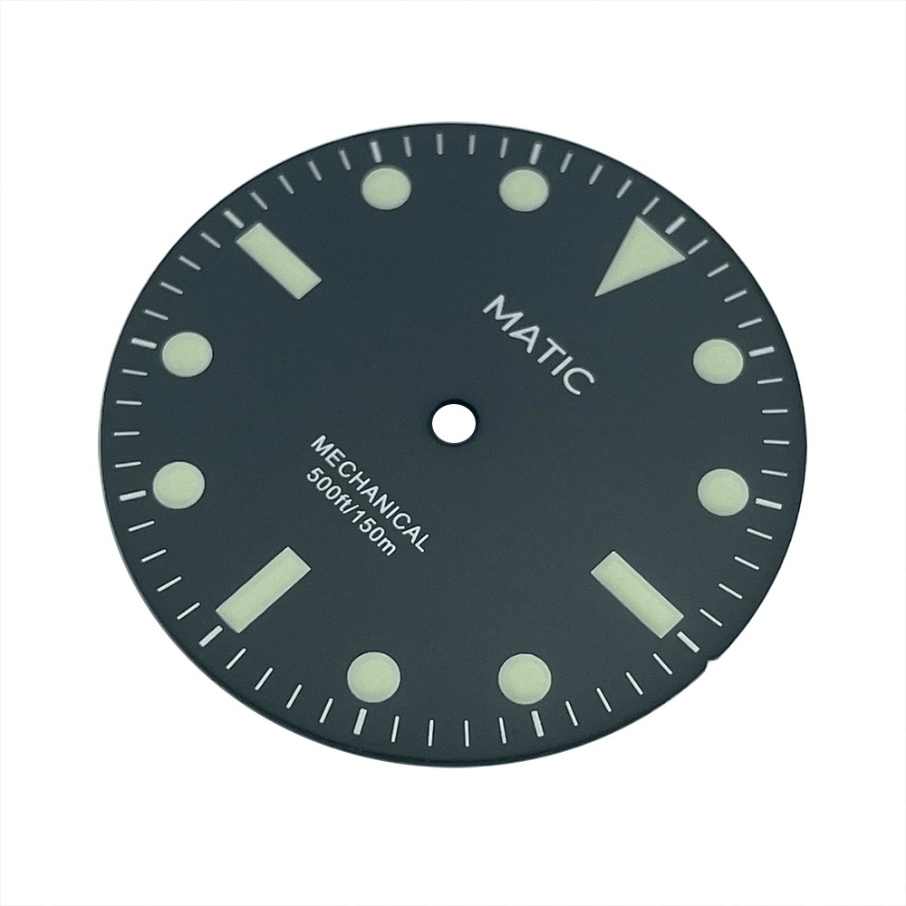High Quality 28.5mm Black SUB Watch Dial No Date for NH38A NH35A with C3 Lume