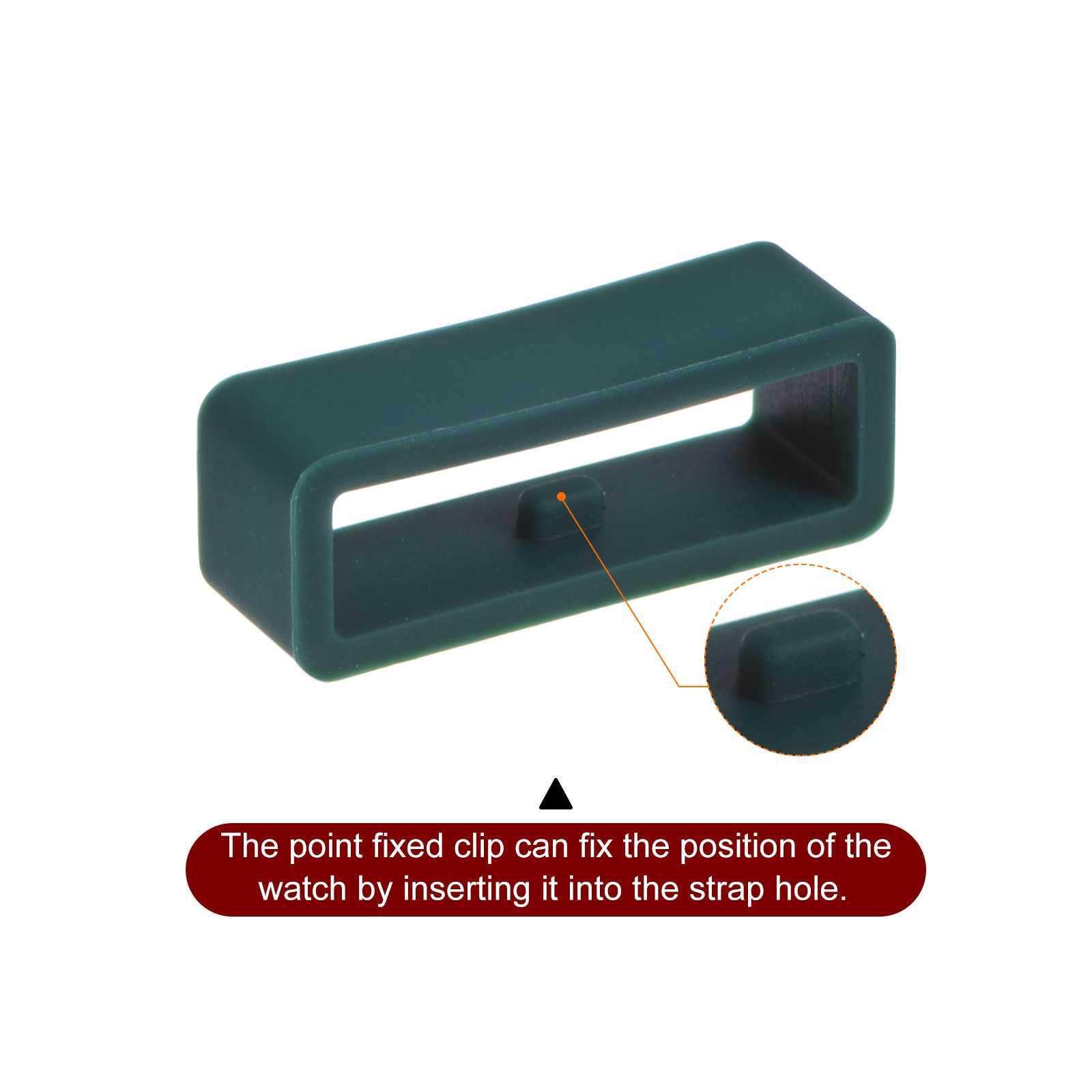 6pcs Watch Strap Loop Fastener Rings 20mm Rubber Watch Holder Keeper Dark Green