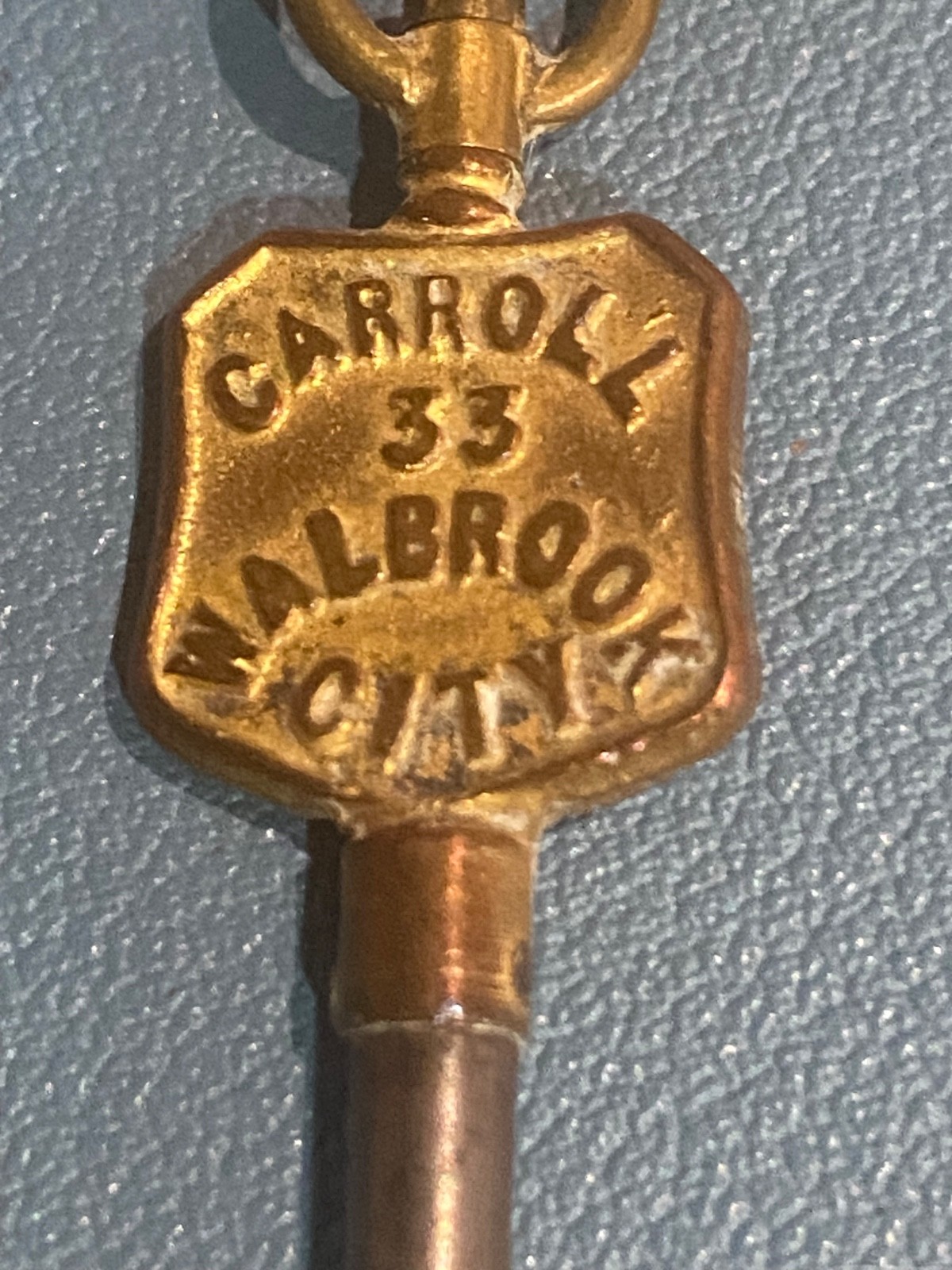 Antique Pocket Watch Winding Key – Carroll 33 Walbrook City (City of London)