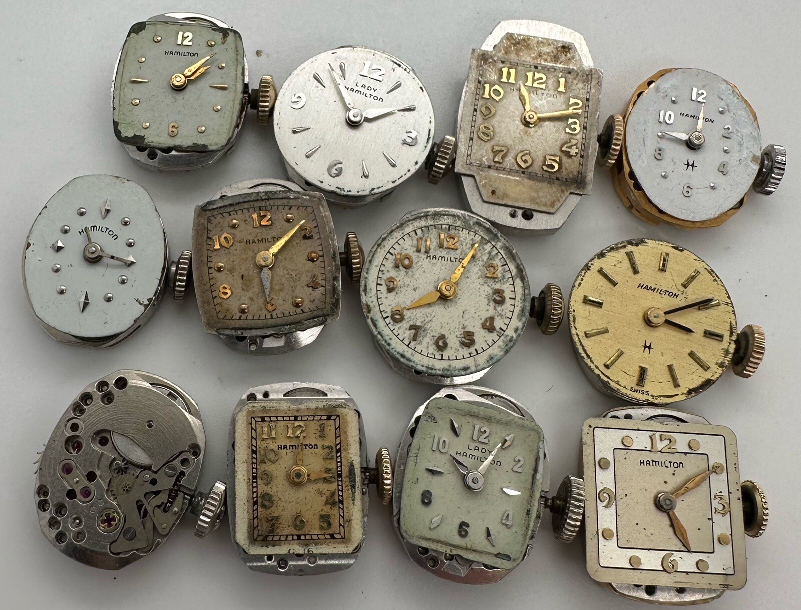 Lot Of Lady’s Vintage Hamilton Manual Wind Wristwatch Movements