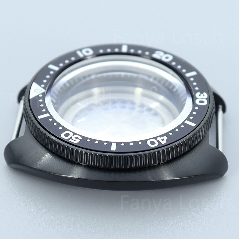 44mm Black Watch Case Dive Modify Willard 6105 Mod Sapphire For Seiko NH34 35 36