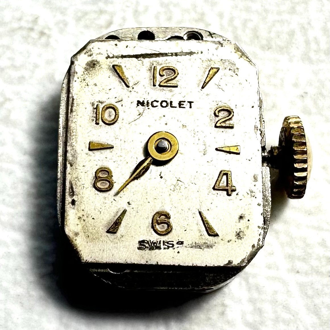 Nicolet 3149 Mechanical 17 Jewel Watch Movement FOR PARTS ONLY 20-184