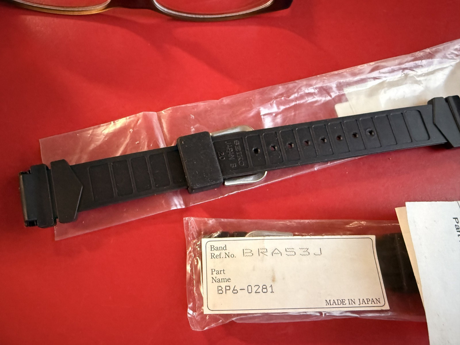 RARE 80’s NEW Seiko Men’s Watch Band Strap Black Japan B 20 # BRA53J 21.5mm