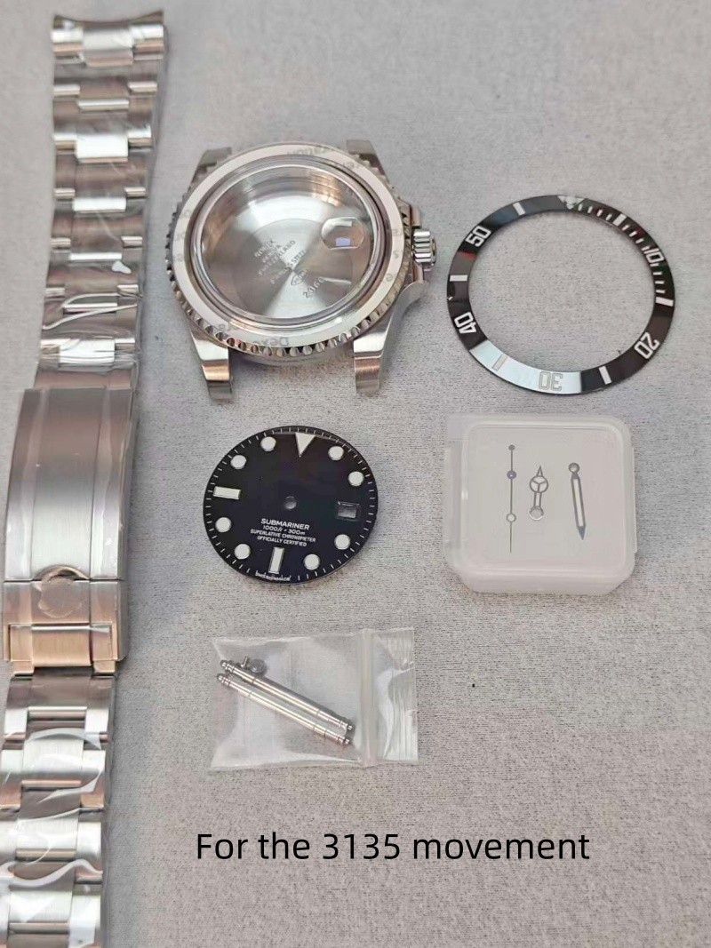 DIY 40mm Stainless steel Watch case kit For 2824 DIY