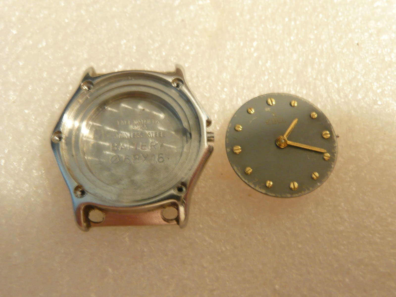 Ebel 166901 Classic Wave Watch Case with screw face Movement included, For Parts