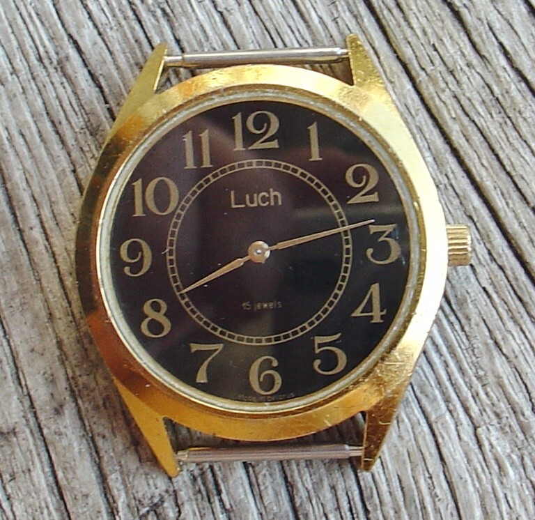 Vintage Mens watch Luch Belarus (USSR) Black Dial
