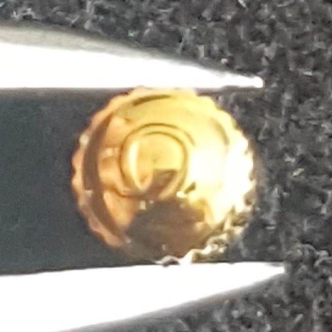 Omega Water Resistant Crown, Gold Colour, Part Number 42082