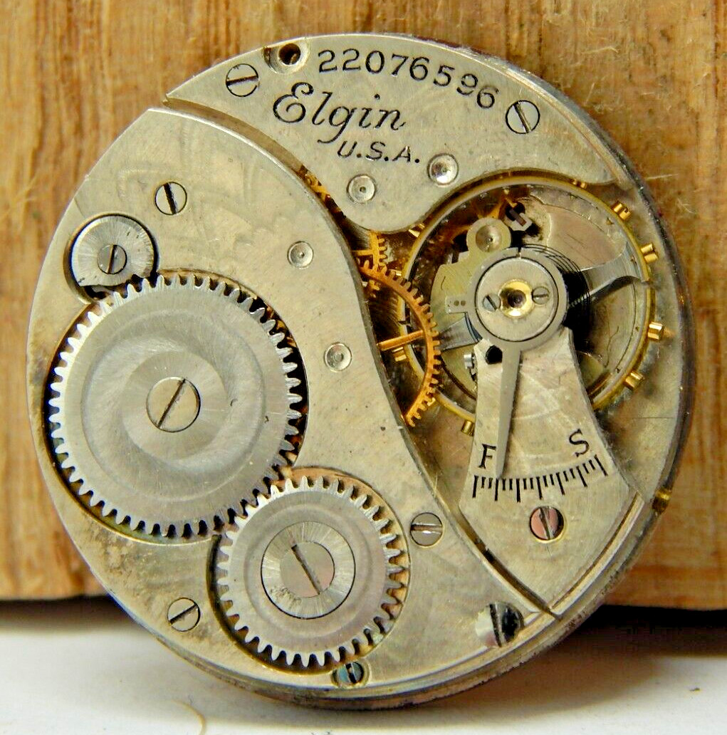 Vintage Elgin 1920 431 model 2 6/0 size 7 jewel openface pocket watch movement