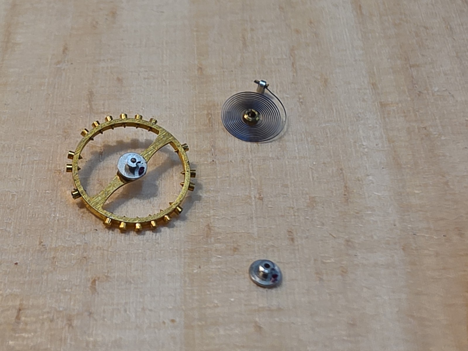 Small Lot Of NOS & Used Bulova 6BK Balance Parts-Jewelled Roller, Hairspring..