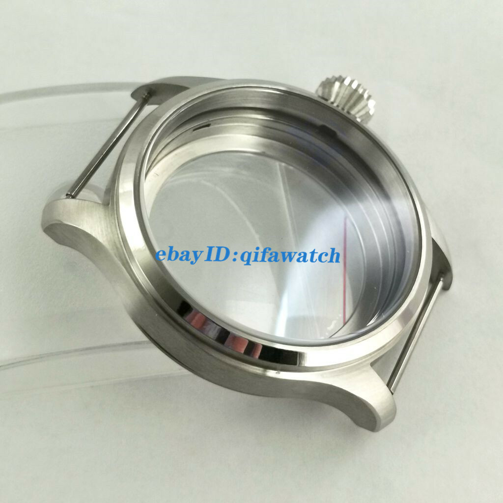 Parnis 47mm Brushed Steel Watch Case Fit ETA 6497 6498 Seagull St36 Movement