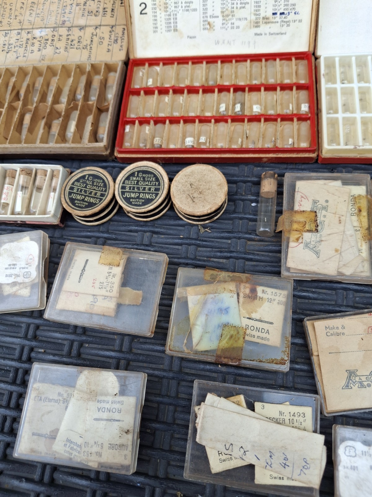 Vintage Watch Parts Joblot Incabloc,swcs,roskopf,ronda New Old Stock Parts