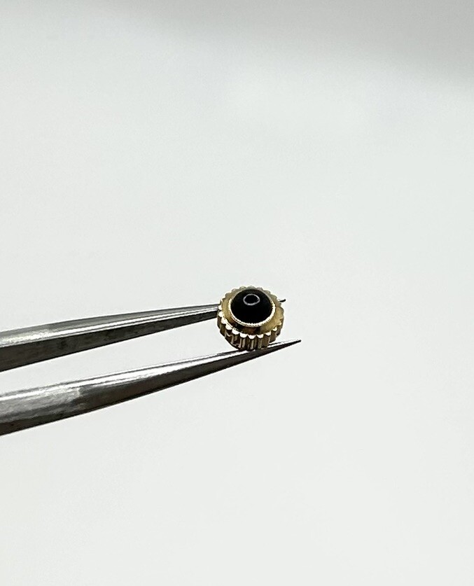 New Genuine Gucci 7200M Yellow Color Black Stone 4.0mm Crown Part