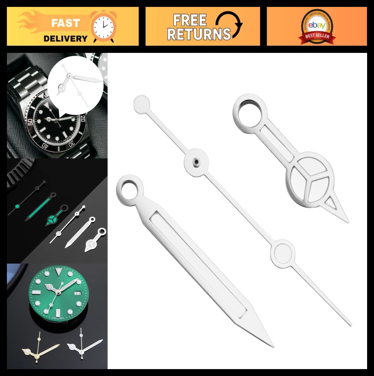 Replacement Watch Hands for Men’s Submariner ETA 2824-2 2834-2 2836-2 2874 – Lum