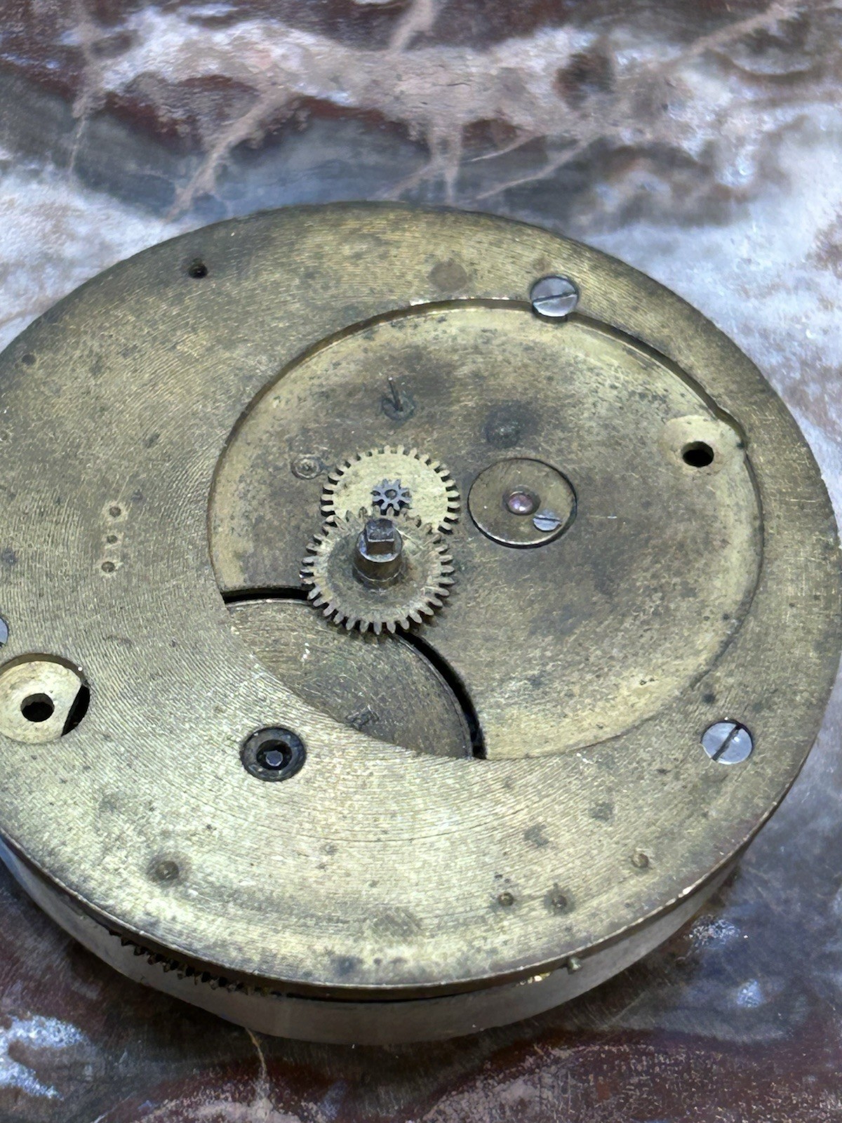 Antique Plan Watch Co Swiss Pocket Watch Movement Patent 1042 Running Elephant